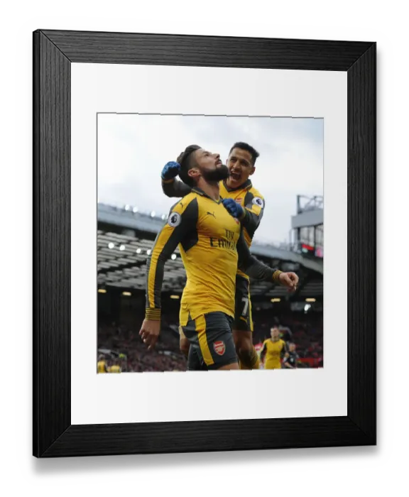 Framed Print : Giroud and Sanchez Celebrate Goal: Manchester United vs. Arsenal, 2016-17 Premier League Framed Print : Giroud and Sanchez Celebrate Goal: Manchester United vs. Arsenal, 2016-17 Premier League