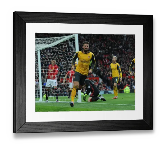 Framed Print : Giroud's Stunner: Arsenal's Winning Goal at Old Trafford, Manchester United vs. Arsenal, Premier League 2016-17