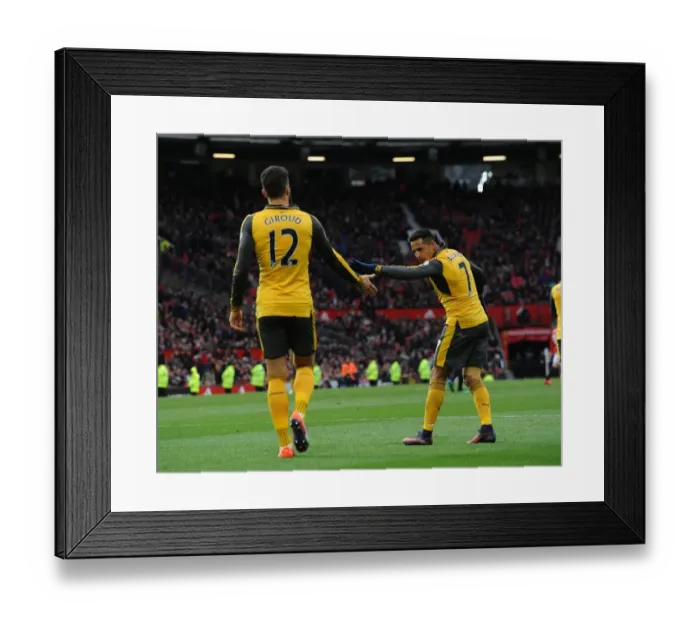 Framed Print : Unstoppable Arsenal Strike: Giroud and Sanchez's Goal Celebration vs. Manchester United, 2016-17 Premier League Framed Print : Unstoppable Arsenal Strike: Giroud and Sanchez's Goal Celebration vs. Manchester United, 2016-17 Premier League