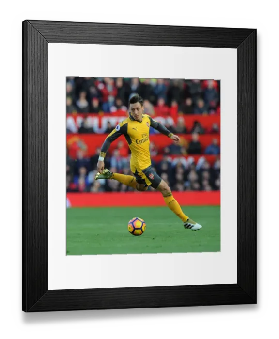 Framed Print : Mesut Ozil at Old Trafford: Arsenal vs. Manchester United, Premier League 2016-17