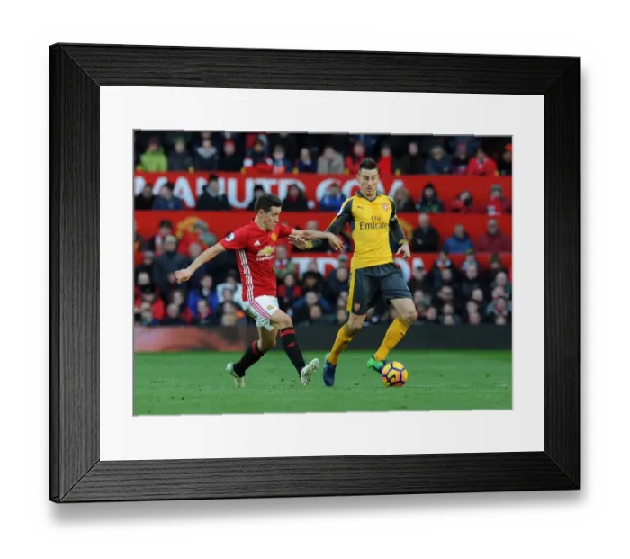 Framed Print : Clash of Titans: Koscielny vs. Herrera - Manchester United vs. Arsenal, Premier League 2016-17