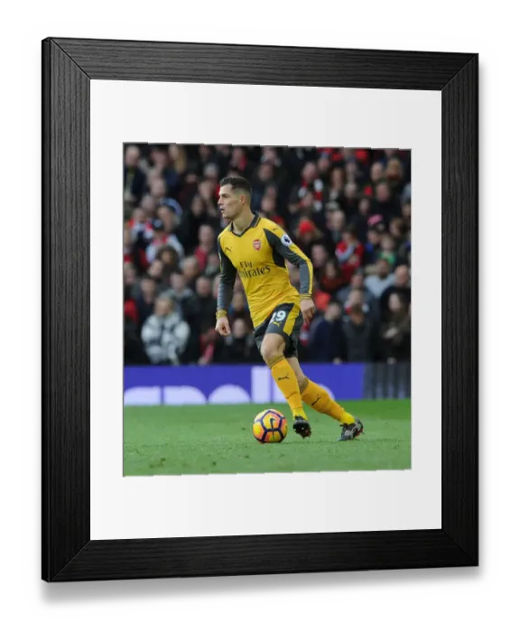 Framed Print : Xhaka at Old Trafford: Manchester United vs. Arsenal, Premier League 2016-17