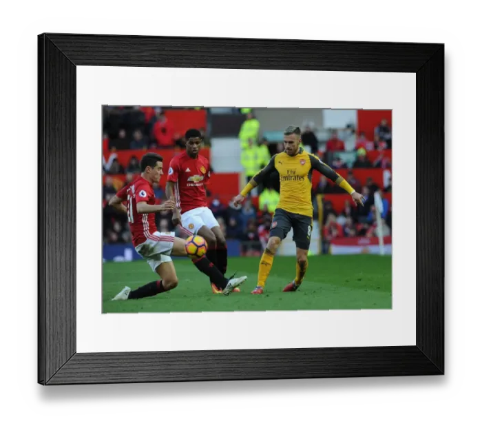 Framed Print : Ramsey Evades Herrera and Rashford: Manchester United vs. Arsenal, Premier League 2016-17 Framed Print : Ramsey Evades Herrera and Rashford: Manchester United vs. Arsenal, Premier League 2016-17