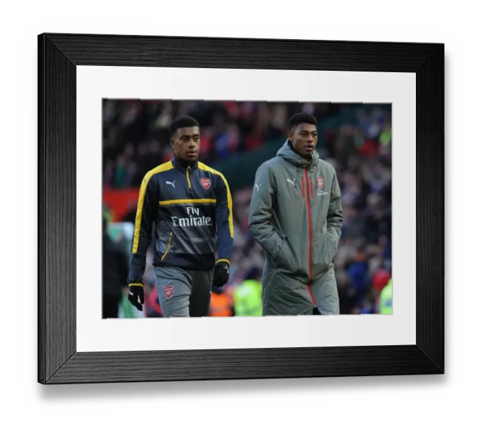 Framed Print : Arsenal Players Alex Iwobi and Jeff Reine-Adelaide Before Manchester United Clash (Premier League 2016-17) Framed Print : Arsenal Players Alex Iwobi and Jeff Reine-Adelaide Before Manchester United Clash (Premier League 2016-17)