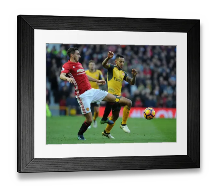 Framed Print : Theo Walcott vs. Matteo Darmian: Battle at Old Trafford - Manchester United vs. Arsenal, Premier League 2016-17 Framed Print : Theo Walcott vs. Matteo Darmian: Battle at Old Trafford - Manchester United vs. Arsenal, Premier League 2016-17