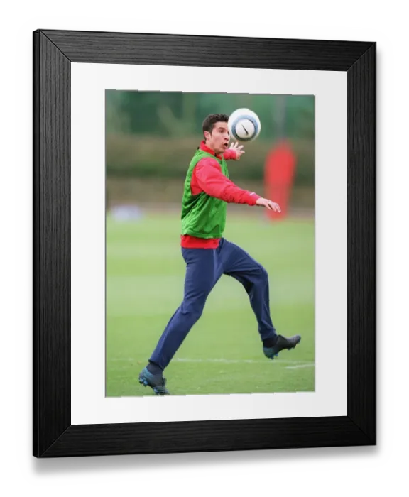 Framed Print : Arsenal Football Club: Robin van Persie's Intense Training Focus at London Colney, 2005 Framed Print : Arsenal Football Club: Robin van Persie's Intense Training Focus at London Colney, 2005