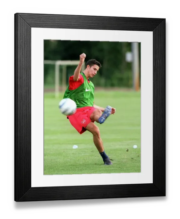 Framed Print : Robin van Persie: Focused Training at Arsenal Football Club, Austria 2004