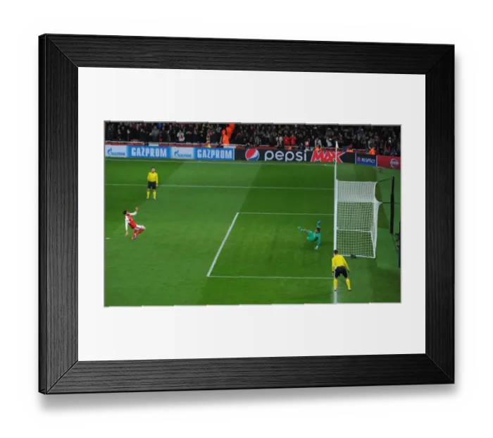 Framed Print : Arsenal's Olivier Giroud Scores Penalty Past PSG's Alphonse Areola in Champions League Clash Framed Print : Arsenal's Olivier Giroud Scores Penalty Past PSG's Alphonse Areola in Champions League Clash