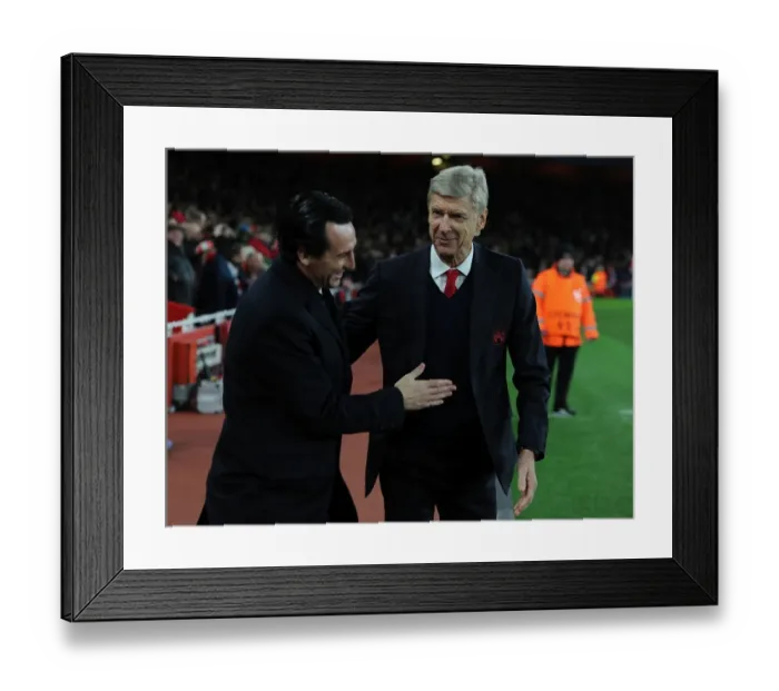 Framed Print : Arsene Wenger vs Unai Emery: The Champions League Showdown - Arsenal FC vs Paris Saint-Germain (2016-17)