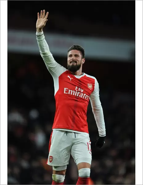 Arsenal's Oliver Giroud Readies for Kickoff Against AFC Bournemouth (2016 / 17)
