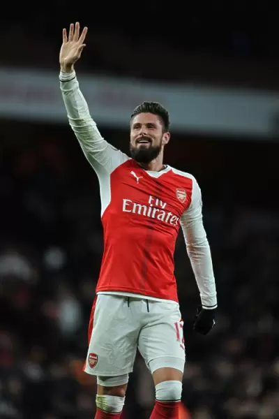 Arsenal's Oliver Giroud Readies for Kickoff Against AFC Bournemouth (2016 / 17)