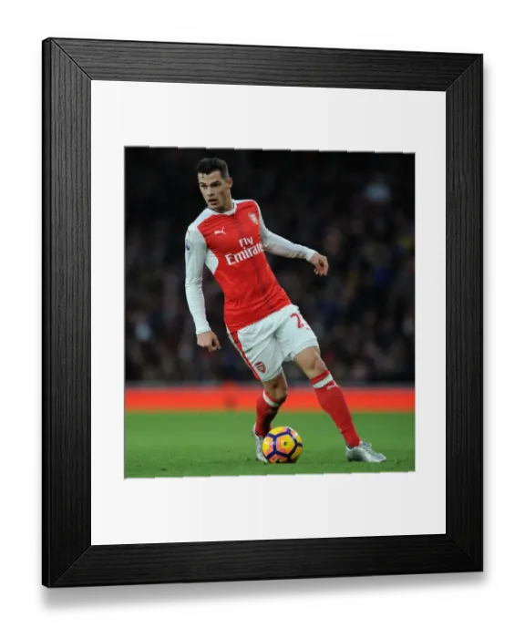 Framed Print : Granit Xhaka: Arsenal Midfielder in Action Against AFC Bournemouth, Premier League 2016 / 17