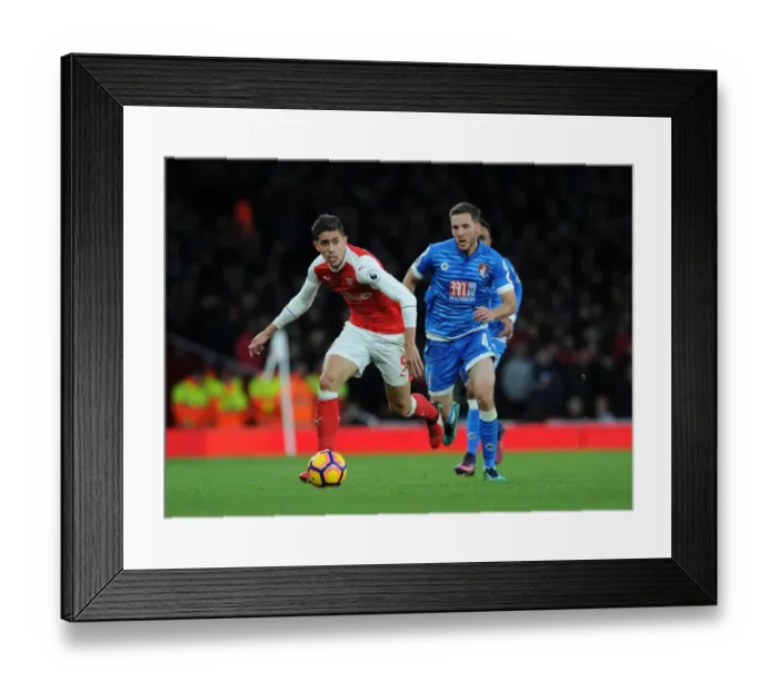 Framed Print : Arsenal's Gabriel Clashes with Bournemouth's Dan Gosling in Premier League Showdown Framed Print : Arsenal's Gabriel Clashes with Bournemouth's Dan Gosling in Premier League Showdown