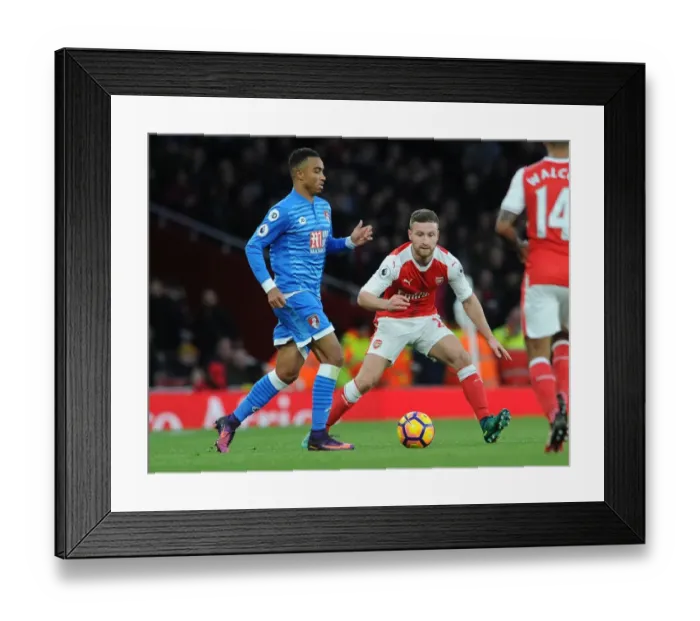 Framed Print : Mustafi Shuts Down Stanislas: Intense Moment from Arsenal vs. AFC Bournemouth (2016 / 17)