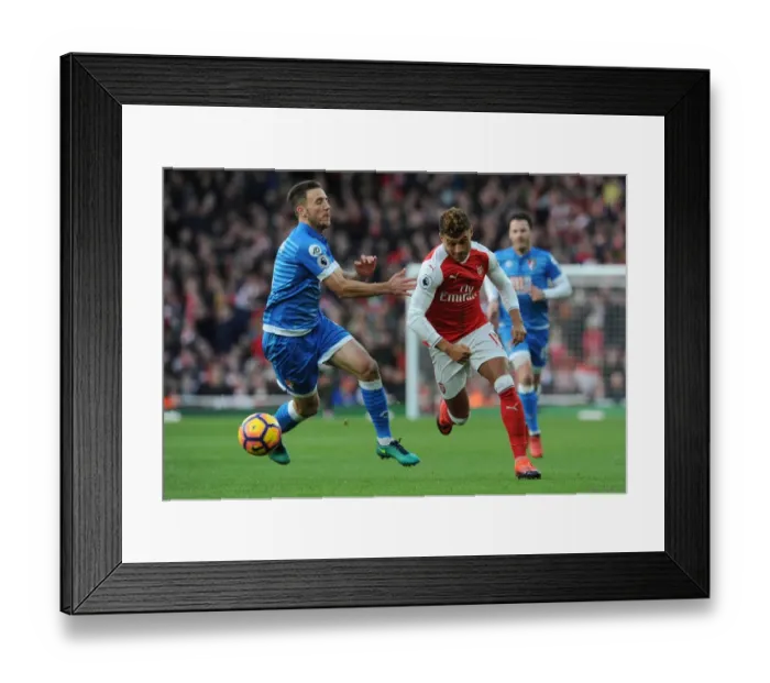 Framed Print : Intense Face-Off: Oxlade-Chamberlain vs. Gosling in Arsenal's Battle Against AFC Bournemouth (2016) Framed Print : Intense Face-Off: Oxlade-Chamberlain vs. Gosling in Arsenal's Battle Against AFC Bournemouth (2016)