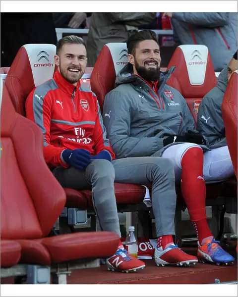 Arsenal Duo: Ramsey and Giroud Pre-Match Huddle vs AFC Bournemouth (2016 / 17)