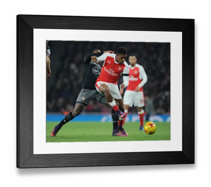 Framed Print : Iwobi vs Martina: A Battle in the EFL Cup Quarter-Finals - Arsenal vs Southampton