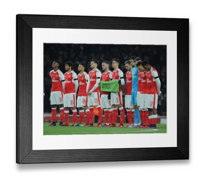 Framed Print : Arsenal Players Honor Chapecoense with Tribute Banner at EFL Cup Match Framed Print : Arsenal Players Honor Chapecoense with Tribute Banner at EFL Cup Match