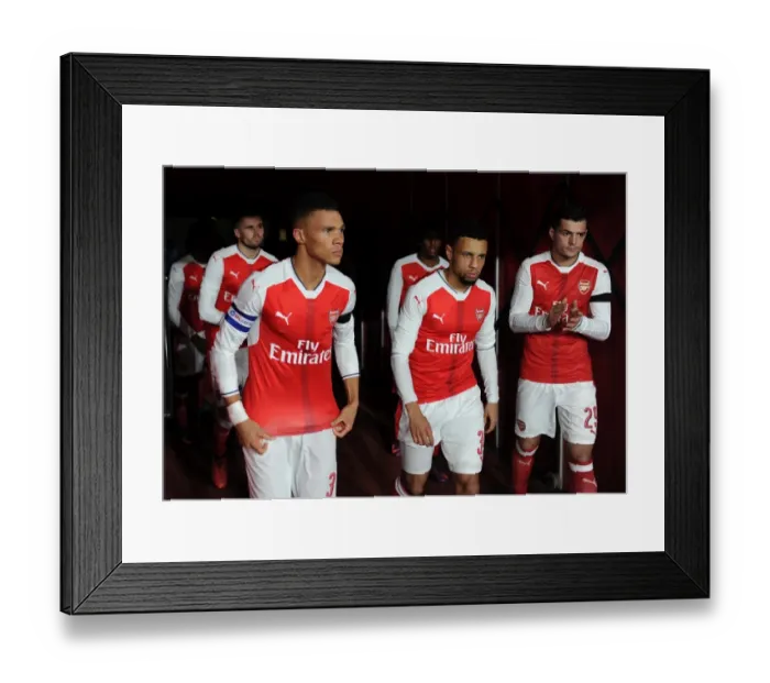 Framed Print : Kieran Gibbs, Francis Coquelin and Granit Xhaka (Arsenal). Arsenal 0: 2 Southampton