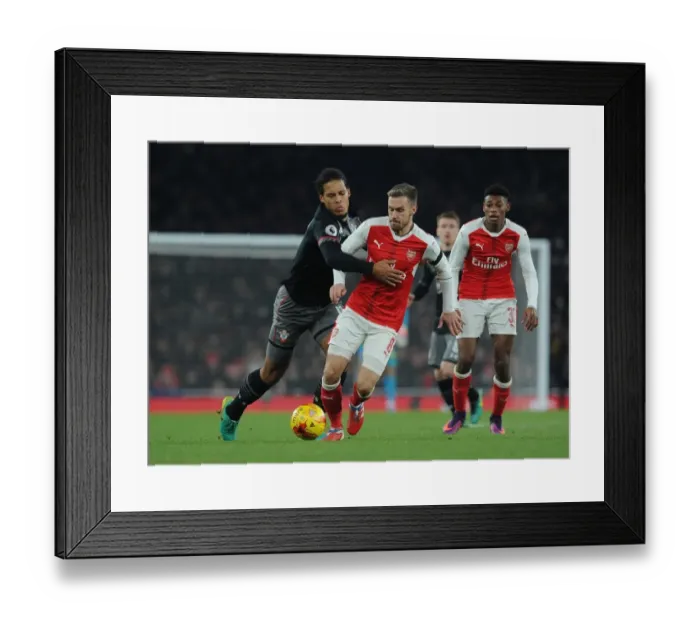 Framed Print : Clash of Titans: Ramsey vs. Van Dijk - Arsenal vs. Southampton, EFL Cup 2016-17