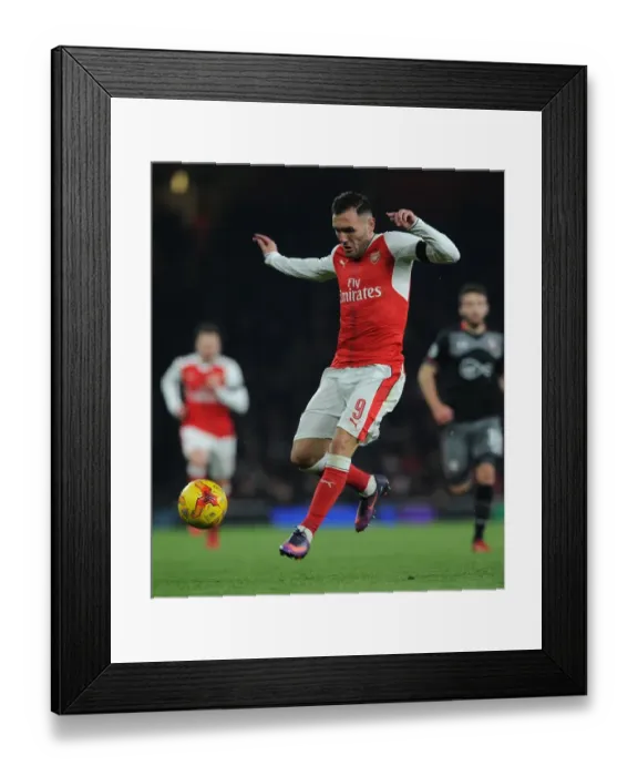 Framed Print : Lucas Perez in Action: Arsenal vs Southampton - EFL Cup Quarter-Final