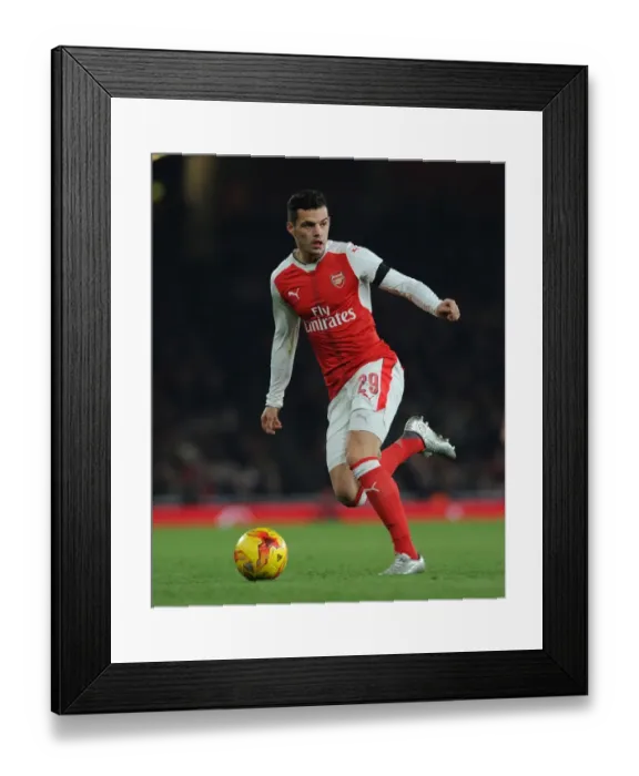 Framed Print : Granit Xhaka in Action: Arsenal vs Southampton, EFL Cup Quarter-Final