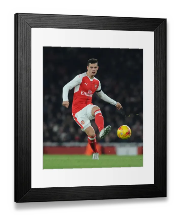 Framed Print : Granit Xhaka's Disappointing Performance: Arsenal 0-2 Southampton in EFL Cup Quarterfinals, Emirates Stadium (November 2016)