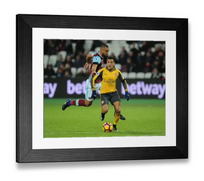 Framed Print : Alexis Sanchez Scores Fifth Goal: West Ham United vs. Arsenal, Premier League 2016-17