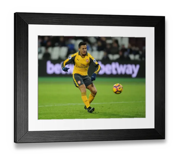 Framed Print : Alexis Sanchez Scores His Fifth: Arsenal's Triumph Over West Ham United in Premier League 2016-17