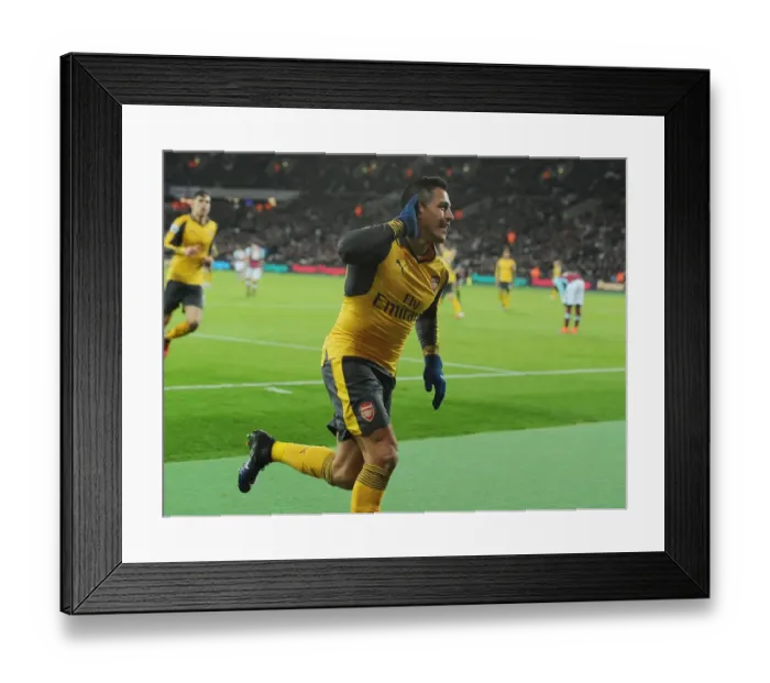 Framed Print : Alexis Sanchez Scores His Second: Arsenal's Victory over West Ham United in Premier League 2016-17 - Stratford