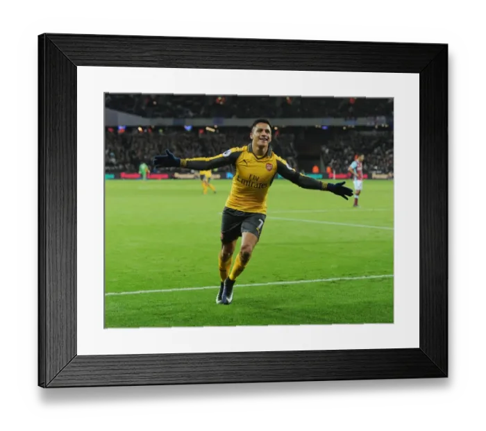 Framed Print : Alexis Sanchez's Brace: Arsenal's Victory over West Ham United in the 2016-17 Premier League