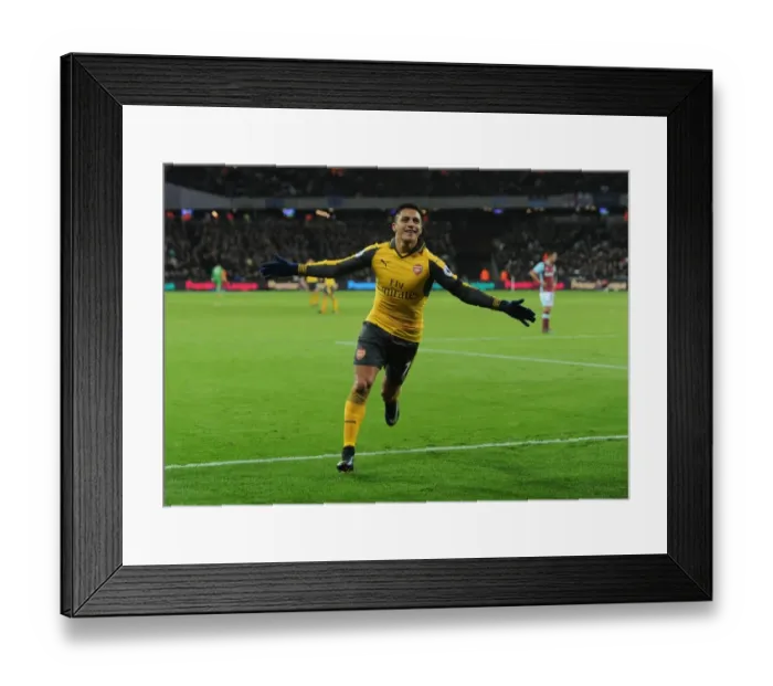 Framed Print : Alexis Sanchez's Thrilling Double: Arsenal's Victory over West Ham United, Premier League 2016-17