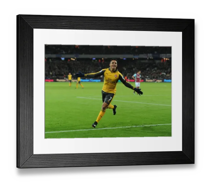 Framed Print : Alexis Sanchez's Double: Arsenal's Victory over West Ham United in the Premier League 2016-17