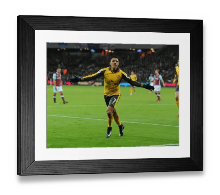 Framed Print : Alexis Sanchez Scores His Second: Arsenal's Triumph Over West Ham United in Premier League 2016-17