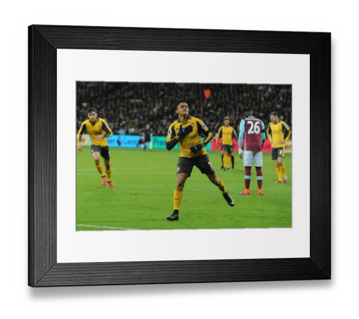 Framed Print : Alexis Sanchez's Brace: Arsenal's Victory over West Ham United in the Premier League 2016-17