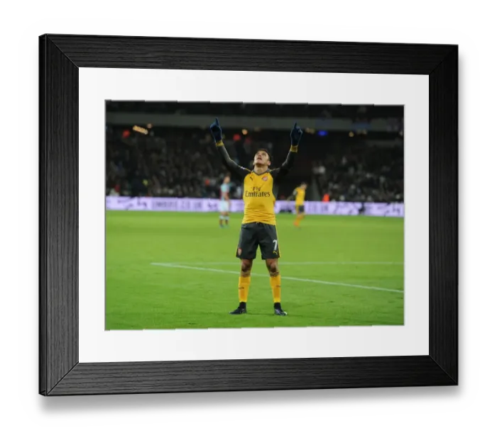 Framed Print : Alexis Sanchez's Hat-Trick: Arsenal's Dominance Over West Ham United in 2016-17 Premier League