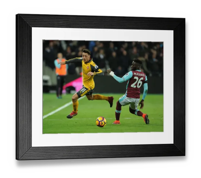 Framed Print : Mesut Ozil vs. Arthur Masuaku: Battle in the Premier League - West Ham United vs. Arsenal (2016-17)