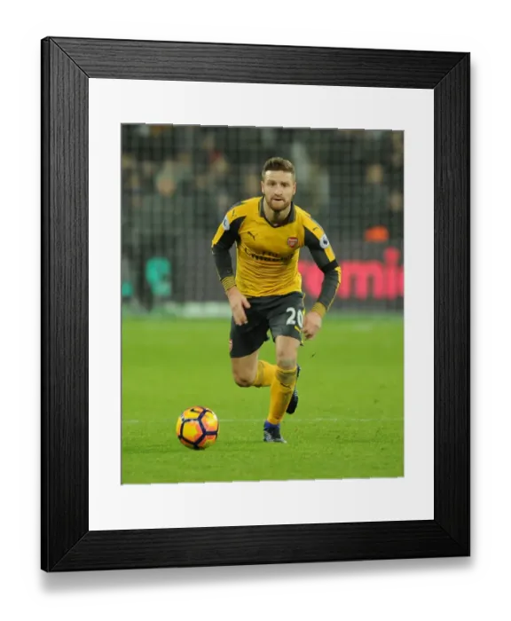 Framed Print : Mustafi in Action: Arsenal vs. West Ham United, Premier League 2016-17