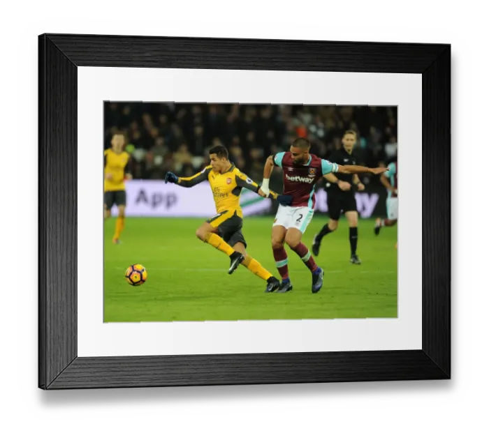 Framed Print : Alexis Sanchez Breaks Past Winston Reid: West Ham United vs. Arsenal, Premier League 2016-17