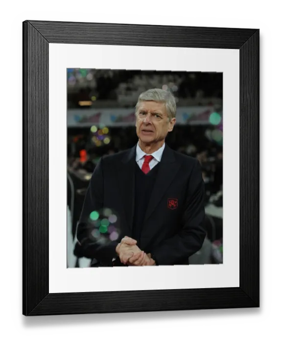 Framed Print : Arsene Wenger: Arsenal Manager's Pre-Match Focus at West Ham United, Premier League 2016-17