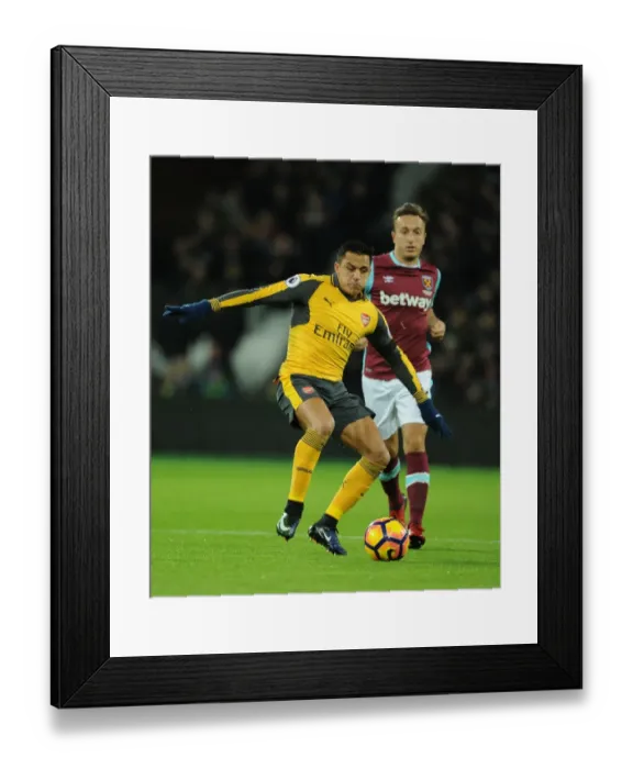 Framed Print : Alexis Sanchez Breaks Past Noble: West Ham United vs. Arsenal, Premier League 2016-17