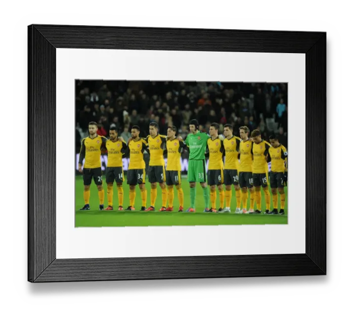 Framed Print : Minutes of Silence: A Tribute to Chapecoense - West Ham United vs. Arsenal, Premier League 2016-17