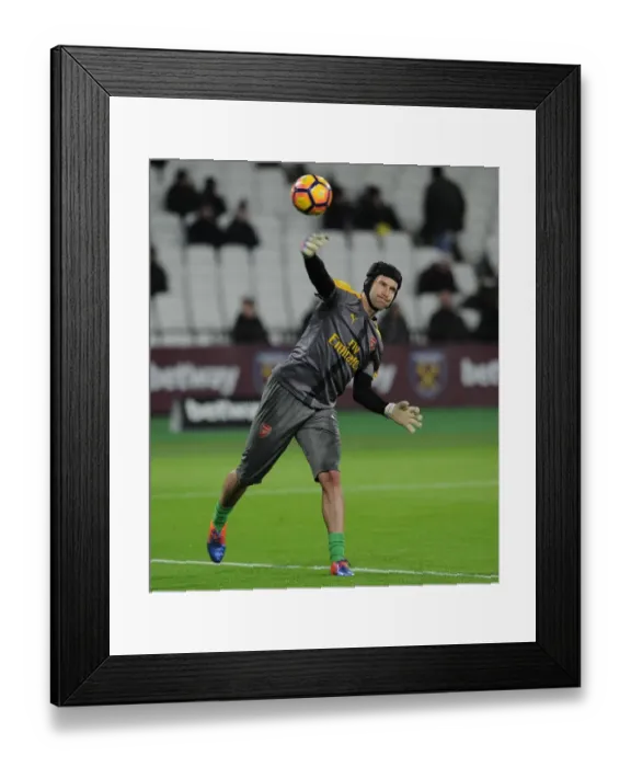 Framed Print : Petr Cech Gearing Up: Arsenal vs. West Ham United, Premier League (2016-17)