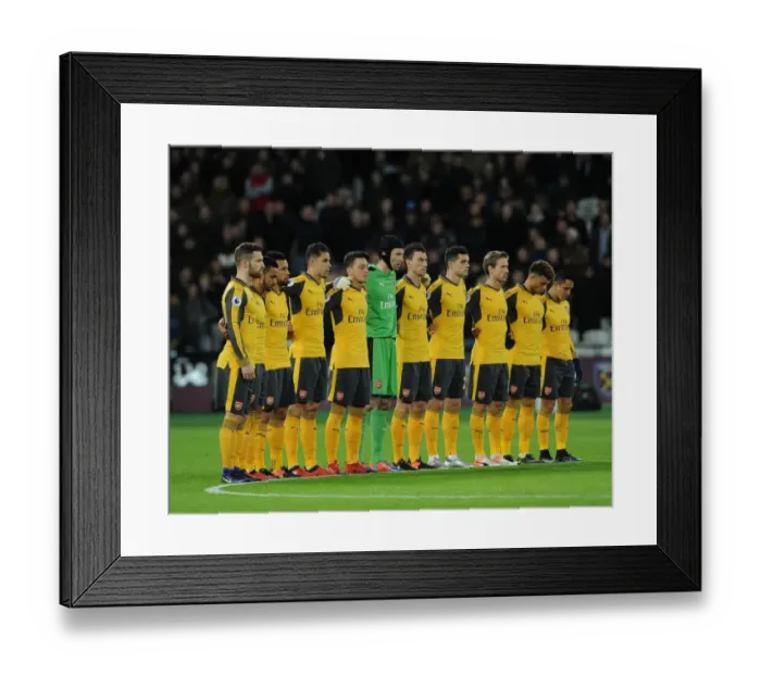Framed Print : Arsenal Honors Minutes Silence for Brazilian Football Team at West Ham United Match (2016-17)