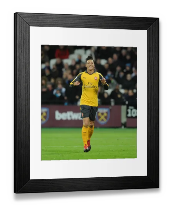 Framed Print : Mesut Ozil Scores: West Ham United vs. Arsenal, Premier League 2016-17
