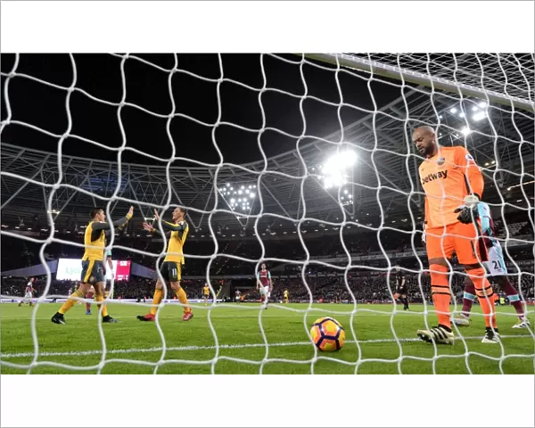 Mesut Ozil and Alexis Sanchez Celebrate Goal Against West Ham United, 2016-17 Premier League