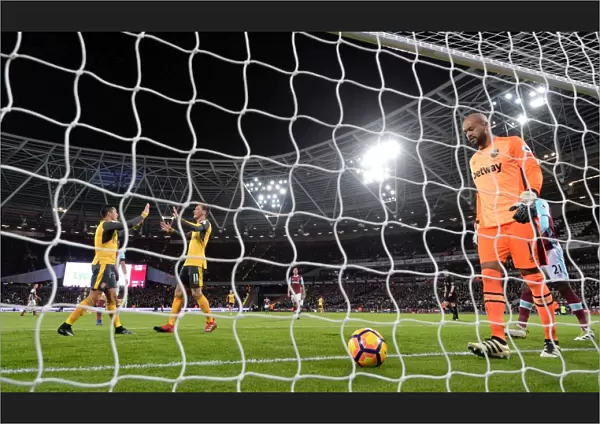 Mesut Ozil and Alexis Sanchez Celebrate Goal Against West Ham United, 2016-17 Premier League