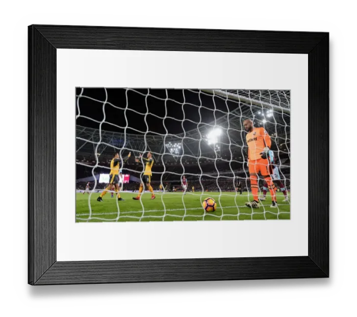 Framed Print : Mesut Ozil and Alexis Sanchez Celebrate Goal Against West Ham United, 2016-17 Premier League