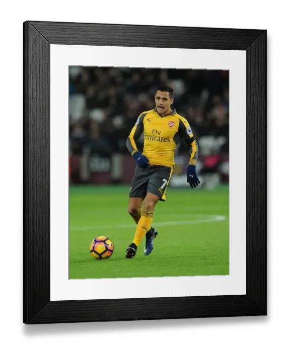 Framed Print : Arsenal's Alexis Sanchez in Action: Premier League Clash against West Ham United (2016-17) Framed Print : Arsenal's Alexis Sanchez in Action: Premier League Clash against West Ham United (2016-17)