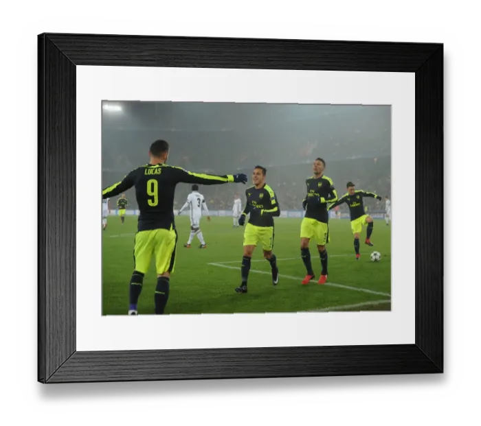 Framed Print : Lucas Perez Scores His Second: Arsenal's Triumph Over FC Basel in 2016-17 UEFA Champions League Framed Print : Lucas Perez Scores His Second: Arsenal's Triumph Over FC Basel in 2016-17 UEFA Champions League